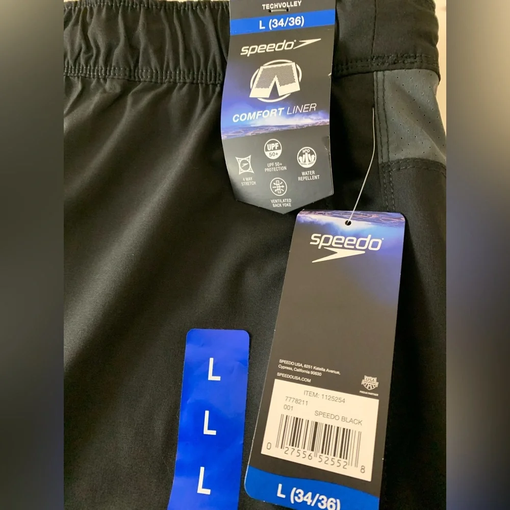 Speedo Black Volley Swim Shorts/Trunks Large NWT - Picture 5 of 6